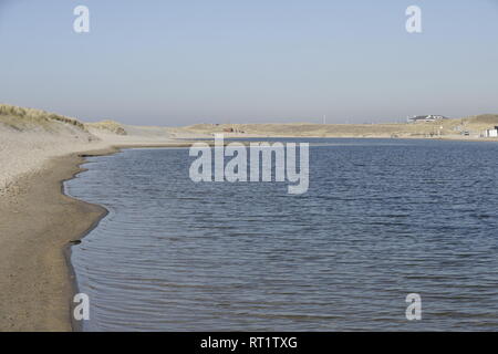 A lagoon at the beach in Hargen aan Zee, the Netherlands Stock Photo