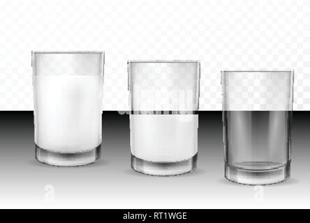 https://l450v.alamy.com/450v/rt1wge/set-of-vector-realistic-transparent-glass-glasses-empty-half-full-and-full-of-milk-dairy-product-yogurt-kefir-protein-cocktail-print-template-rt1wge.jpg