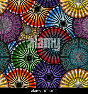 Bright japanese umbrella seamless pattern. Vector Illustration Stock Vector