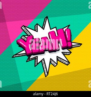 Pop art comic text Stock Vector