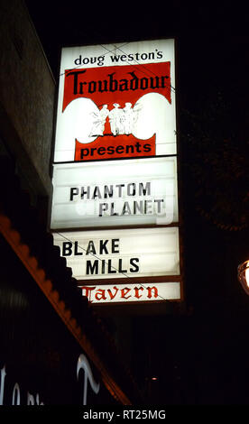 WEST HOLLYWOOD, CA - JUNE 14: A general view of marquee at Phantom Planet Concert on June 14, 2012 at the The Troubadour in West Hollywood, California. Photo by Barry King/Alamy Stock Photo Stock Photo