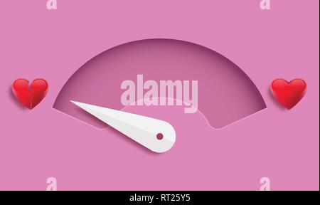 Love meter. Valentine's day card design element. - Vector Stock Vector