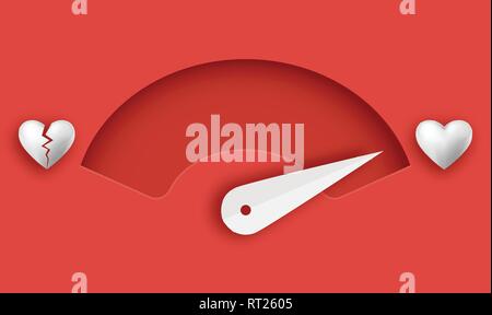 Love meter. Valentine's day card design element. - Vector Stock Vector