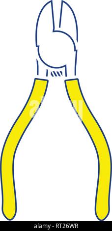 Icon of side cutters. Thin line design. Vector illustration. Stock Vector