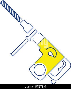 Icon of electric perforator. Thin line design. Vector illustration. Stock Vector