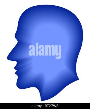 Illustration of the abstract blend human profile head Stock Vector
