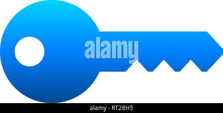 Key symbol icon - blue gradient outline, isolated - vector illustration ...