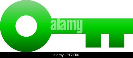Key symbol icon - green gradient outline, isolated - vector ...
