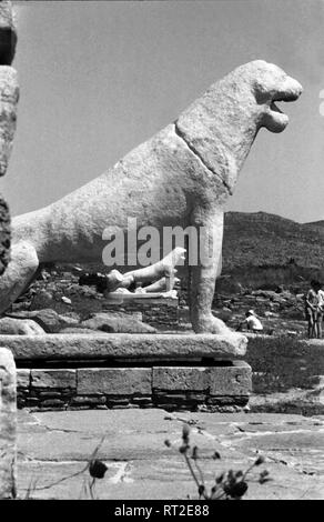 Griechenland, Greece - Löwenstatue an der Löwenterrasse in Delos ...