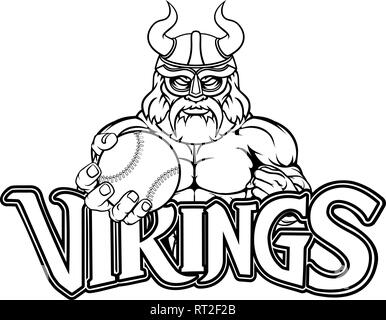 Viking Baseball Sports Mascot Stock Vector