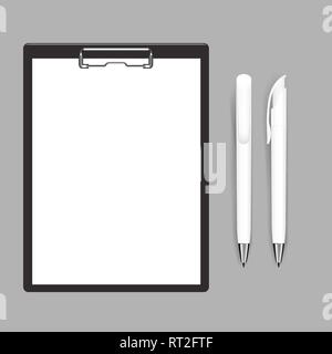Blank empty clipboard mockup flat and solid color design. Illustrated vector - Vector Stock Vector