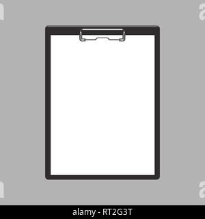Blank empty clipboard mockup flat and solid color design. Illustrated vector - Vector Stock Vector