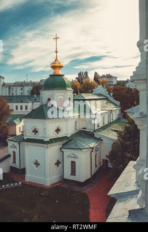 View of St Sophia Cathedral in Kiev, Ukraine. Retro toned photo. Stock Photo