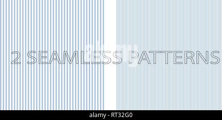 Set of two seamless patterns in blue color Stock Vector