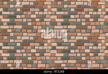 Vector old brick wall background. Seamless pattern Stock Vector
