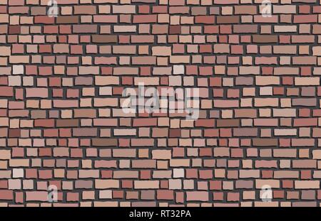 Vector old brick wall background. Seamless pattern Stock Vector