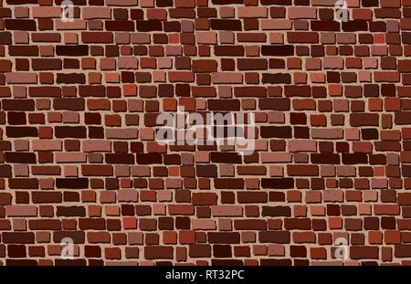 Vector old brick wall background. Seamless pattern Stock Vector