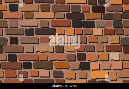 Vector old brick wall background. Seamless pattern Stock Vector