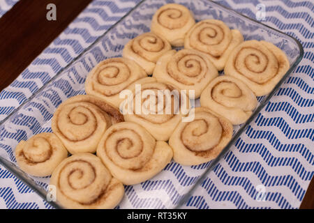 homemeda cinnamon rolls, ready to bake Stock Photo