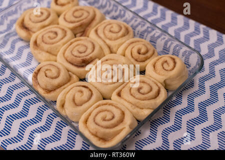 homemeda cinnamon rolls, ready to bake Stock Photo