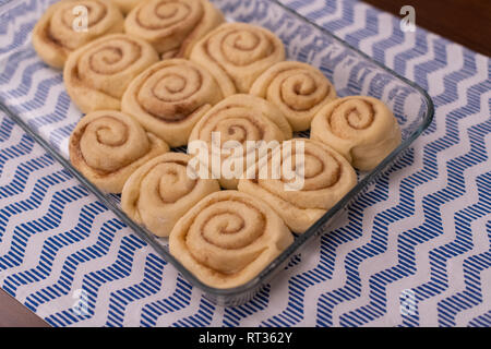 homemeda cinnamon rolls, ready to bake Stock Photo