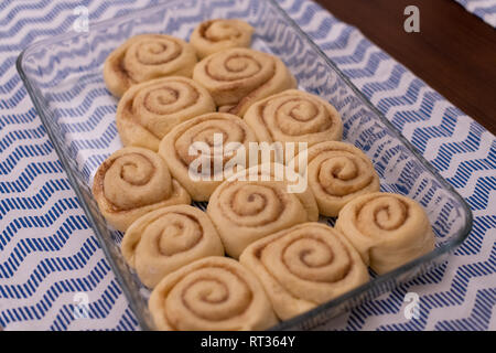 homemeda cinnamon rolls, ready to bake Stock Photo