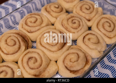 homemeda cinnamon rolls, ready to bake Stock Photo