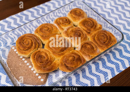 homemade, freshly baked cinnamon rolls Stock Photo