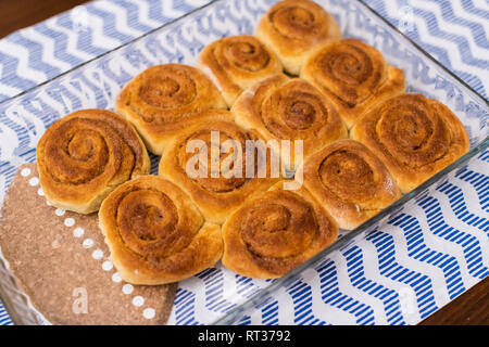 homemade, freshly baked cinnamon rolls Stock Photo