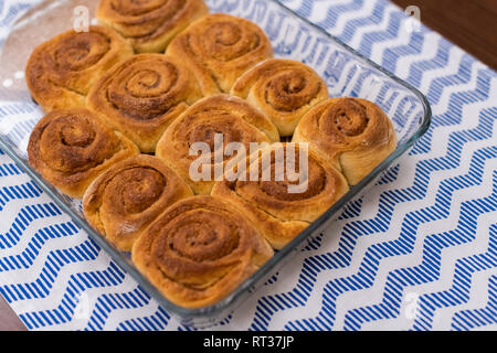 homemade, freshly baked cinnamon rolls Stock Photo