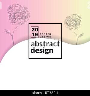 A square label design with a iridescent holographic texture background ...