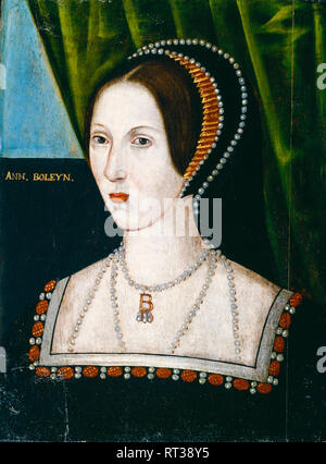 Anne Boleyn, (circa 1501 or 1507-1536), Queen of England, (1533-1536) as the second wife of King Henry VIII, portrait painting, before 1626 Stock Photo