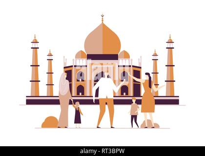 Travel to India - colorful flat design style illustration Stock Vector