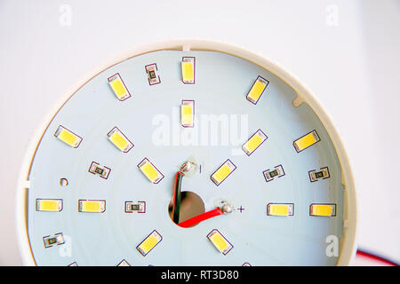 LEDs close-up on a printed circuit board Stock Photo