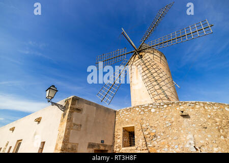 Historic windmill of Es Jonquet in old town of Palma de Mallorca, Mallorca, Balearic Islands, Spain Stock Photo