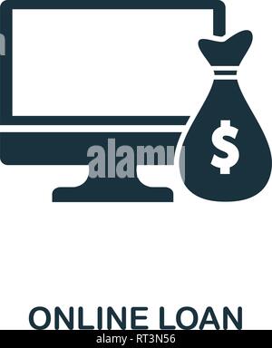 Online Loan icon. Creative element design from fintech technology icons collection. Pixel perfect Online Loan icon for web design, apps, software Stock Vector