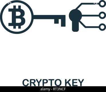 Crypto Key icon. Creative element design from fintech technology icons collection. Pixel perfect Crypto Key icon for web design, apps, software, print Stock Vector