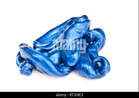 blue silicone based toy silly putty, isolated Stock Photo