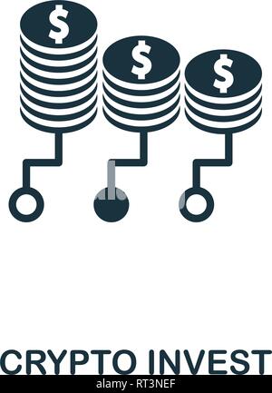 Crypto Invest icon. Creative element design from fintech technology icons collection. Pixel perfect Crypto Invest icon for web design, apps, software Stock Vector