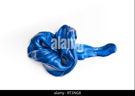 blue silicone based toy silly putty, isolated Stock Photo