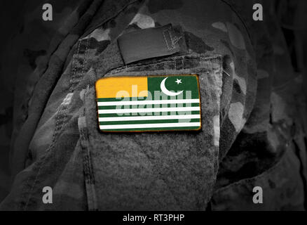 Flag of Azad Kashmir on soldiers arm. Flag of Azad Jammu and Kashmir on ...