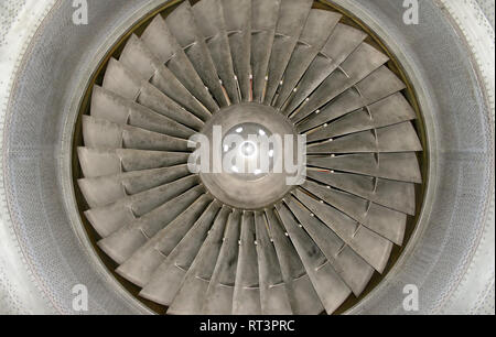 Inside big jet engine blades and motor cone Stock Photo - Alamy