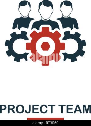 Project Team icon. Premium style design from teamwork icon collection. UI and UX. Pixel perfect Project Team icon for web design, apps, software Stock Vector