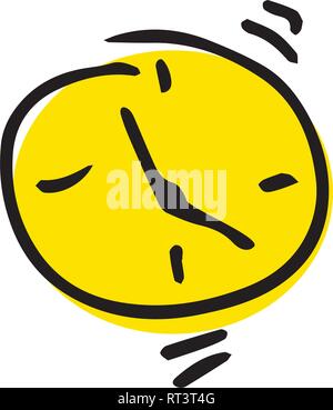 Creative free hand vector drawing of an alarm clock. Stock Vector