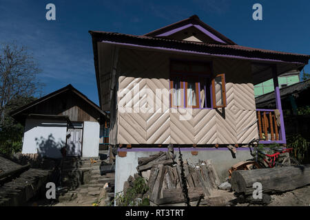 Traditional house in village, Hee Patal, Shakti Village, West Sikkim, Sikkim, India Stock Photo