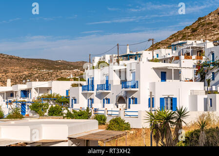 Typical Greek villas in Kamares village with view of sea coast of ...