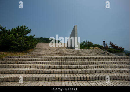 Ando designed landscaping, Naoshima, Japan. Stock Photo