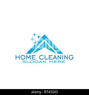 Home cleaning logo, cleaning service logo design, vector icon. Stock Vector