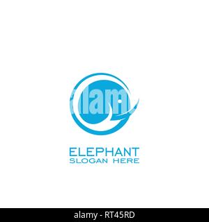 Elephant logo, elephant head icon. Stock Vector