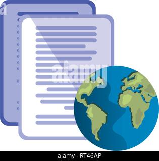 world documents data information vector illustration design Stock Vector